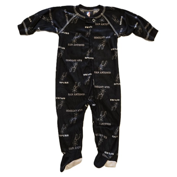 NBA San Antonio Spurs Kids Pajamas Footed One Piece Outfit 3/6 Months - Picture 1 of 4